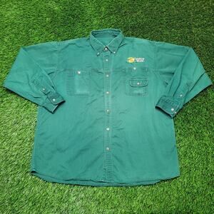 Vintage Bass Pro Shops Staff Button-Down Work Shirt 2XL Forest Green USA